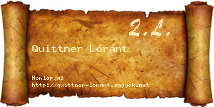 Quittner Lóránt névjegykártya